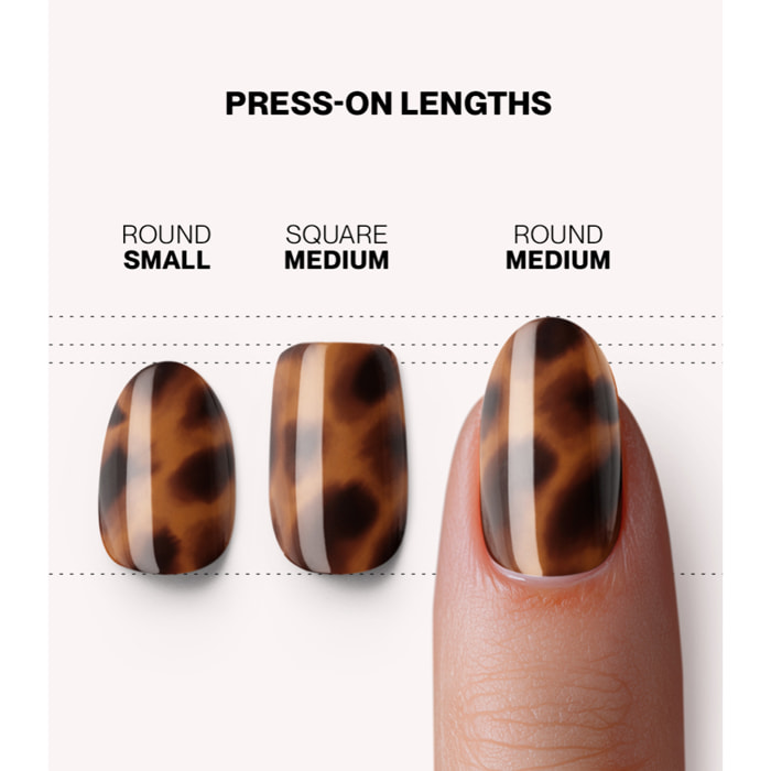 Pink Gellac 2007 Tortoise Touch - Faux ongles à presser - Faux-ongles réutilisables - Press-on nails