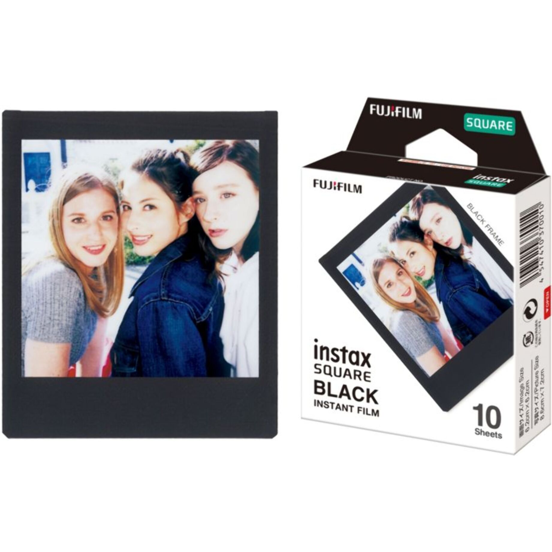 Papier photo instantané FUJIFILM Instax Square Black (x10)