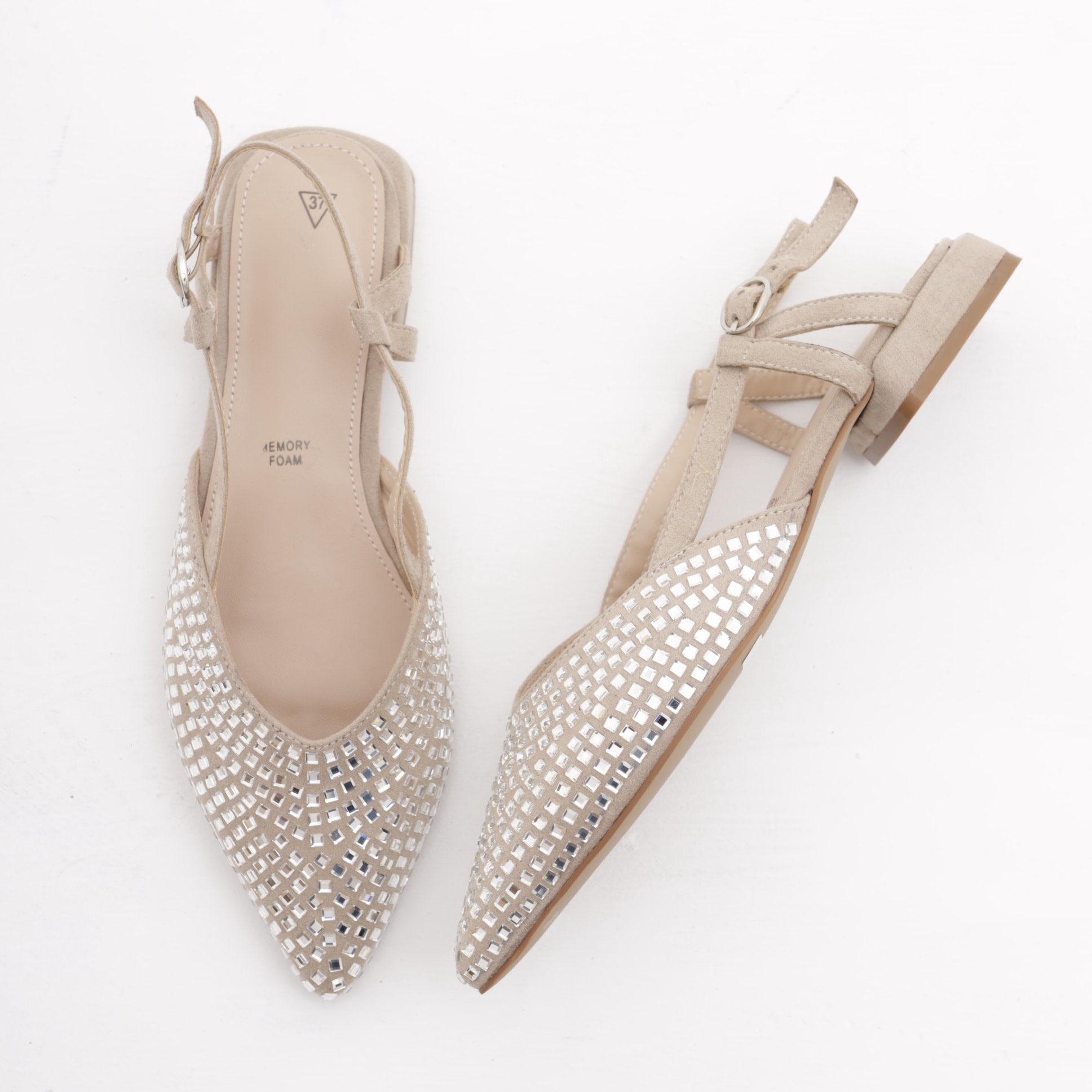 SLINGBACK FLAT GLITTER CHOCOLA' TORTORA