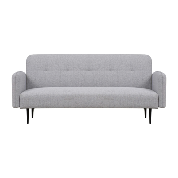 Canapé convertible 3 places en tissu gris BRUGES