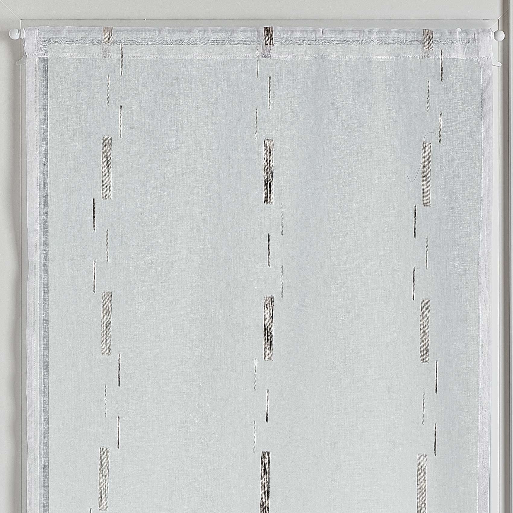 Paire de petits voilages en jacquard à fils coupés - Taupe