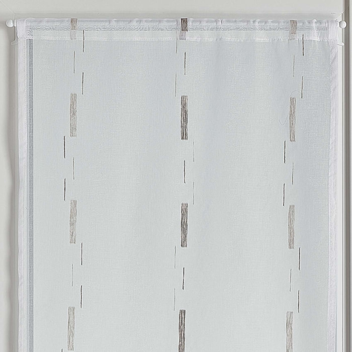 Paire de petits voilages en jacquard à fils coupés - Taupe