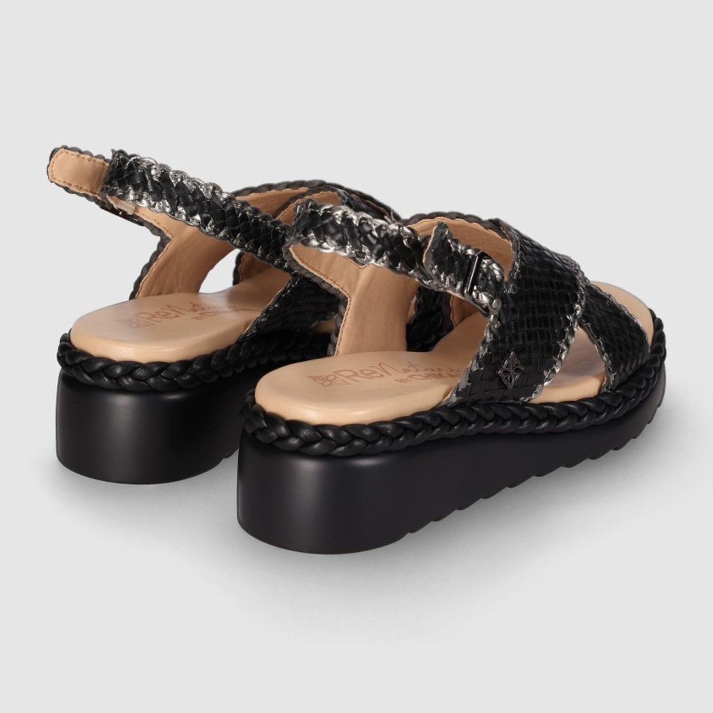 Sandalias de Piel - Negro - Tacón: 5 cm