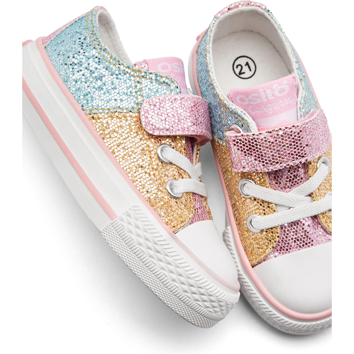Zapatillas Bajas de Niña Estampado Glitter Multicolor