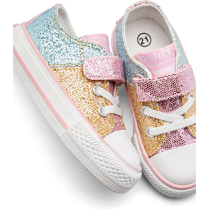Zapatillas Bajas de Niña Estampado Glitter Multicolor