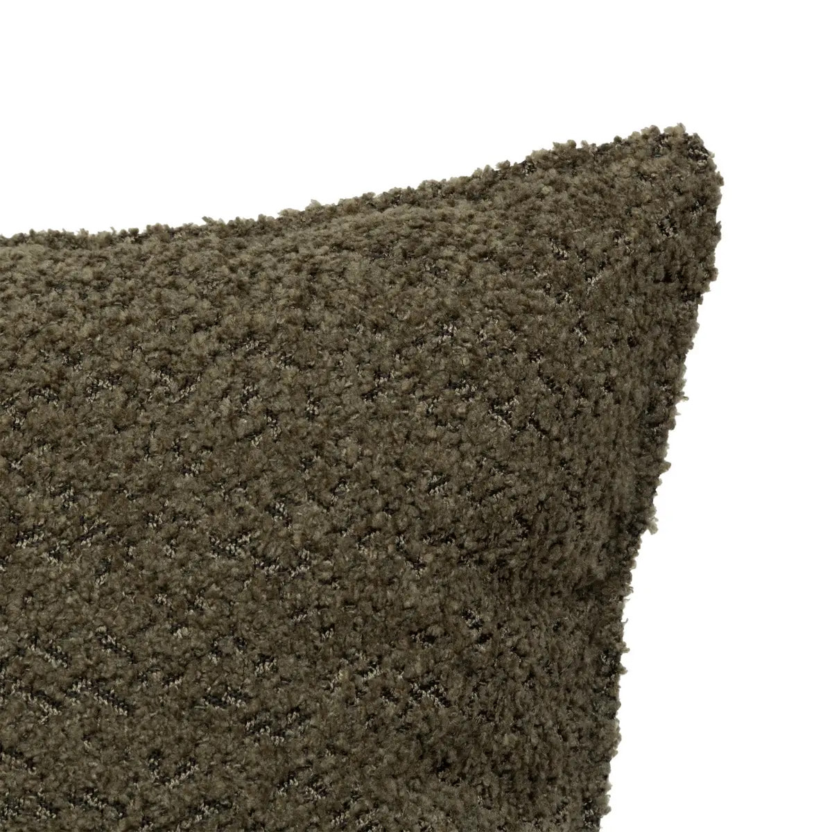 Coussin bouclette Soana vert kaki 45x45cm