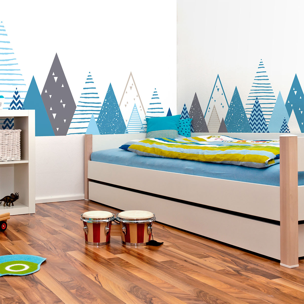 Stickers muraux enfants - Décoration chambre bébé - Autocollant Sticker mural géant enfant montagnes scandinaves VEROKA