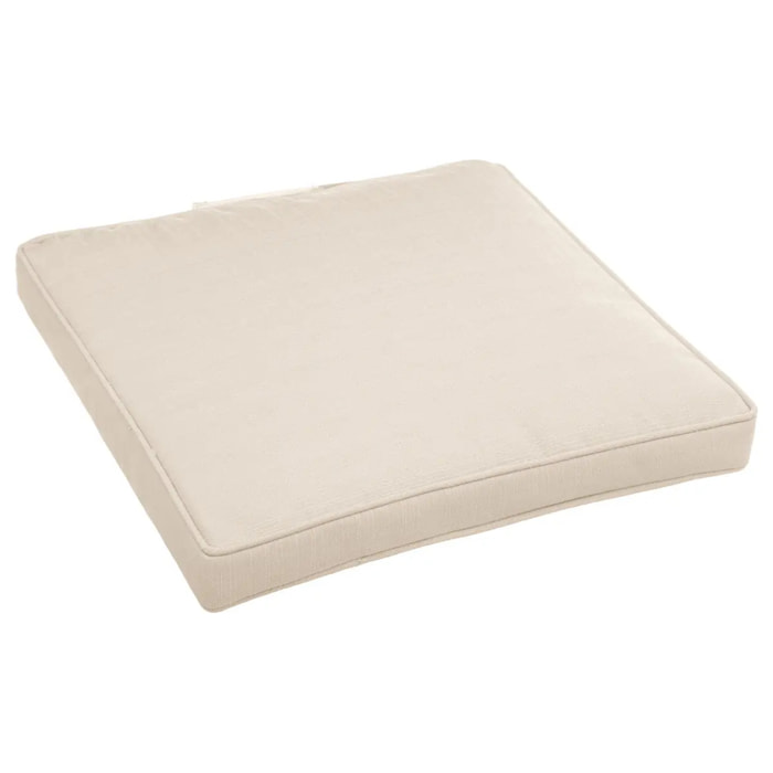 Galette de chaise à scratch "Korai" blé 40x40x4cm en polyester