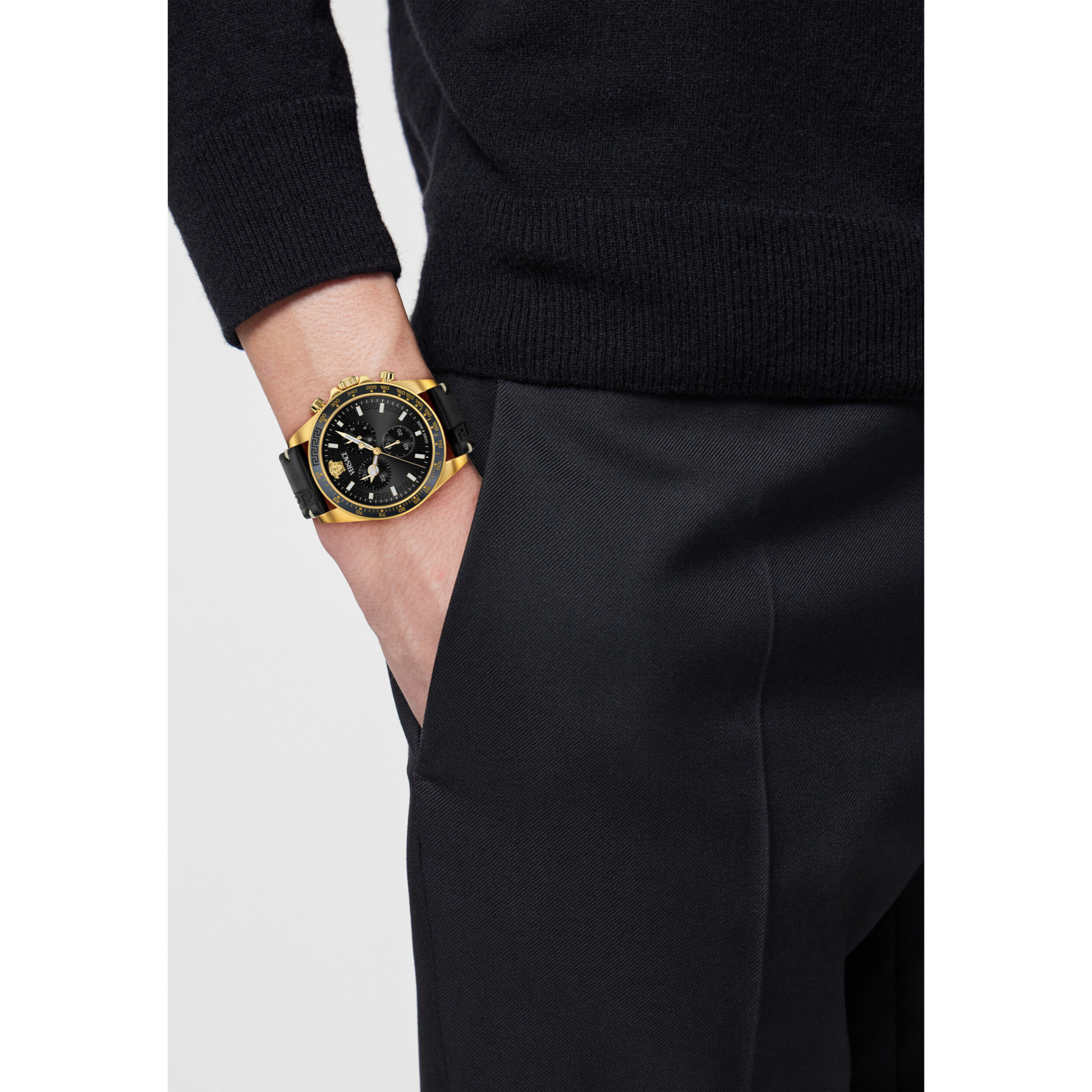 Versace Reloj Cronógrafo De Cuarzo Greca Chrono  Wave