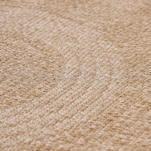 COMILLA - Tapis intérieur/extérieur rond aspect jute beige