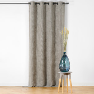 Rideau velours plat à oeillets - Gris