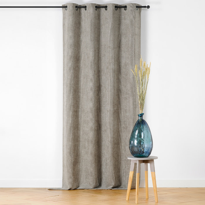 Rideau velours plat à oeillets - Gris