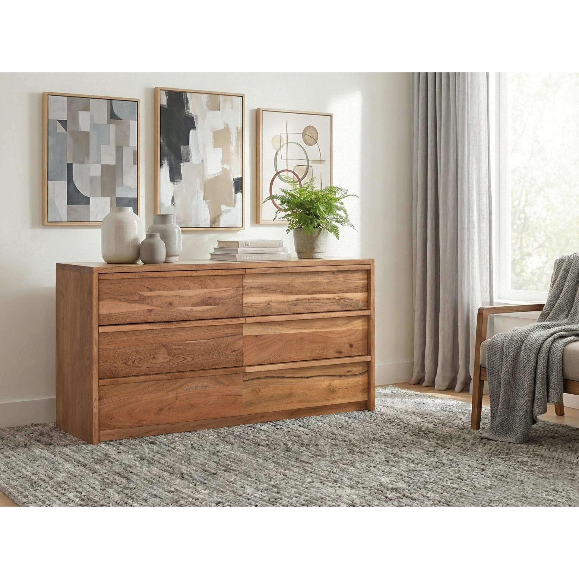 Aparador de Madera de Acacia Estilo Rústico Moderno