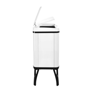 Well home - cubo de basura inteligente para reciclaje con apertura automática y contacto manual 15l+15l 35,5x26x60cm color blanco