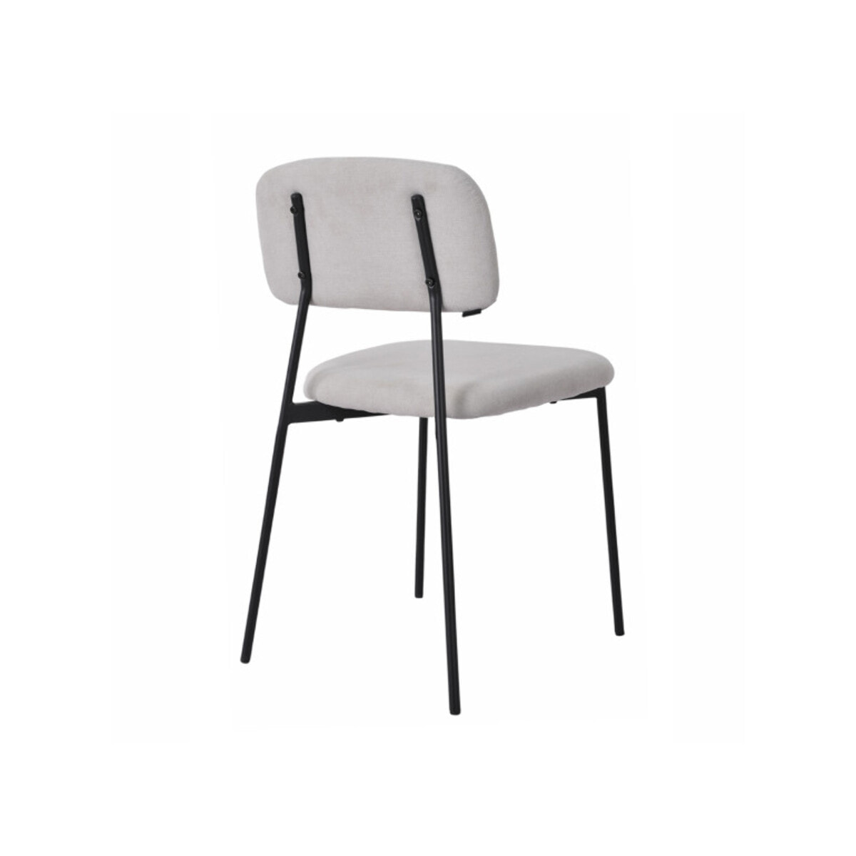 Chaise de repas en tissu doux avec 4 pieds en métal noir - MIRA