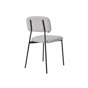 Chaise de repas en tissu doux avec 4 pieds en métal noir - MIRA