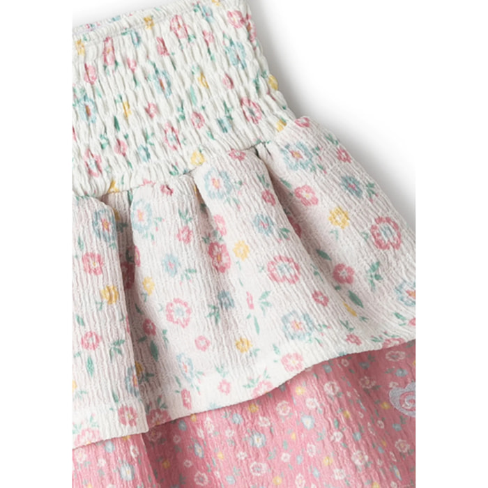 Falda Volantes Flores Patchwork