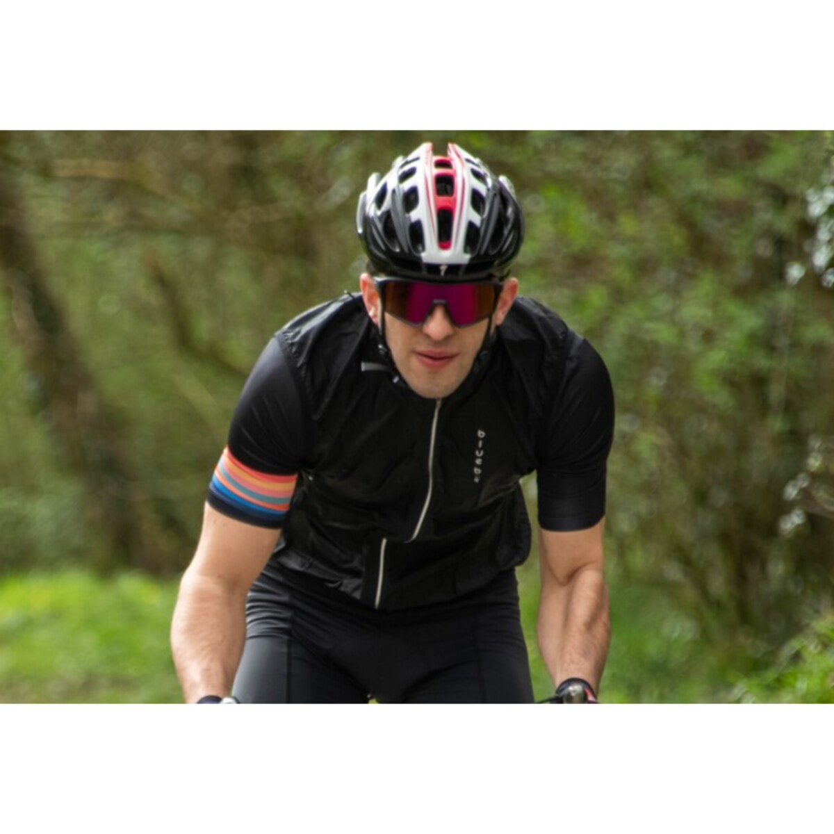 MAILLOT DE CICLISMO MANGA CORTA PARA HOMBRE BLUEBALL EN NEGRO CON LOGO BLANCO