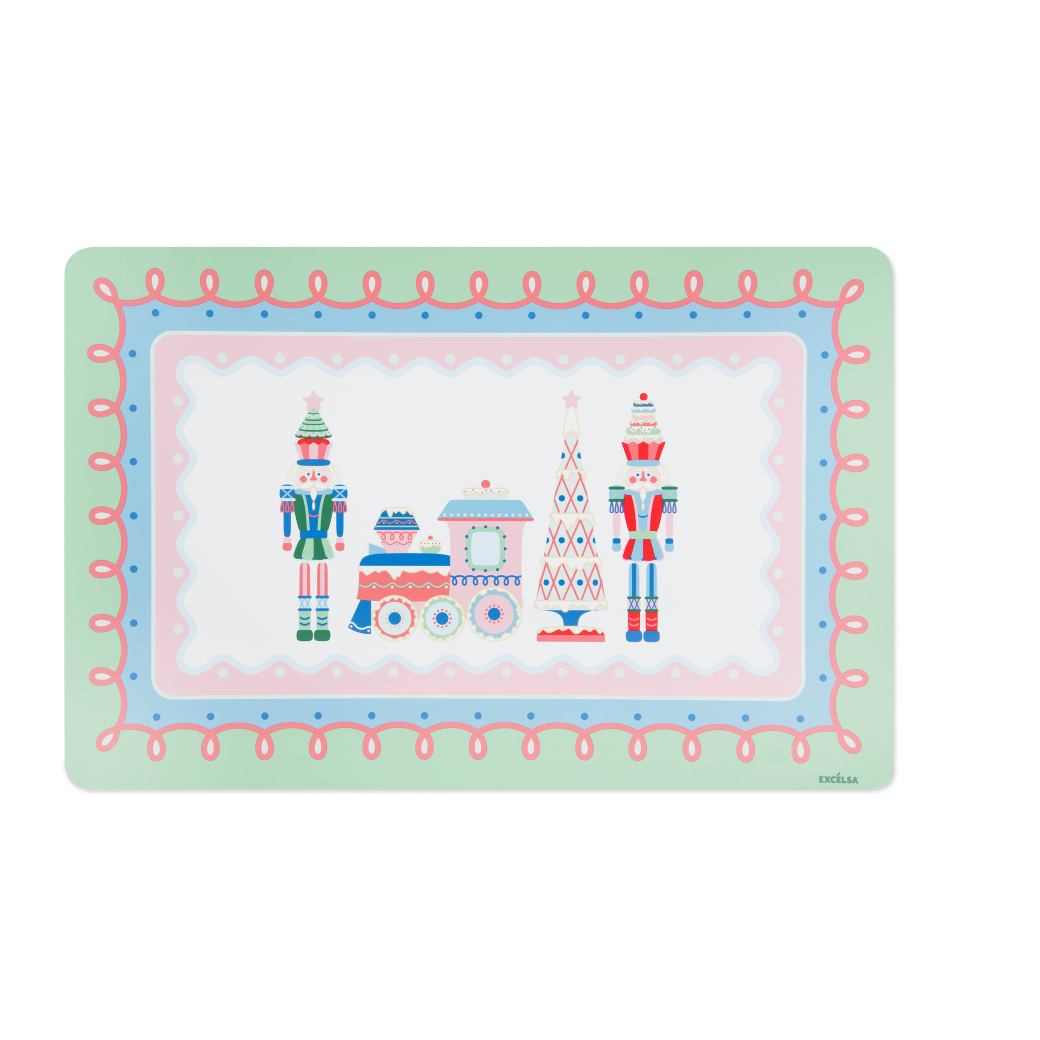 Set 6 tovagliette rettangolari Excelsa – Xmas Sweet Pastels, Polipropilene multicolore