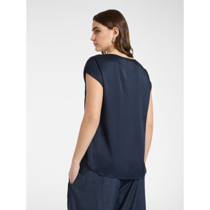 Elena Mirò - Blusa de satén - Azul