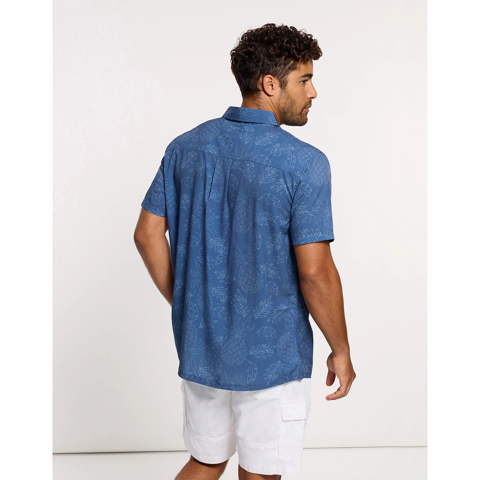 Camisa Manga Corta Azul Marino - Pineapplelines