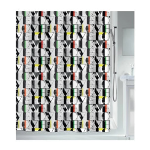 Rideau de douche Polyester POP LOVE 180x200cm Gris Spirella