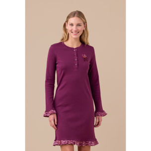 Camicia da notte donna caldo cotone articolo fiori. Noidinotte