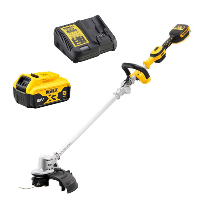 Coupe bordure repliable XR 18V Brushless - DEWALT - avec 1 batterie 18v 5.0Ah - chargeur - DCMST561P1-QW