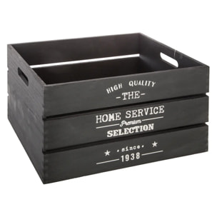 Set de 6 caisses "Facto" cagette bois noir