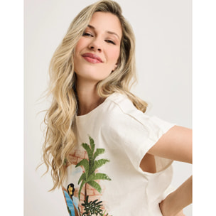 Camiseta Manga Corta Beige - Balmina