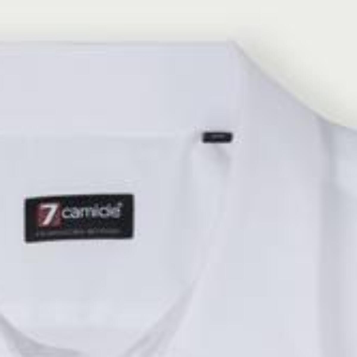 Camicia Uomo 1 Bottone Italiano Polso Gemello Slim Popeline Stretch Unito Bianco