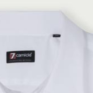 Camicia Uomo 1 Bottone Italiano Polso Gemello Slim Popeline Stretch Unito Bianco