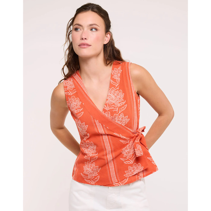 Top Naranja con Lazo - Indah
