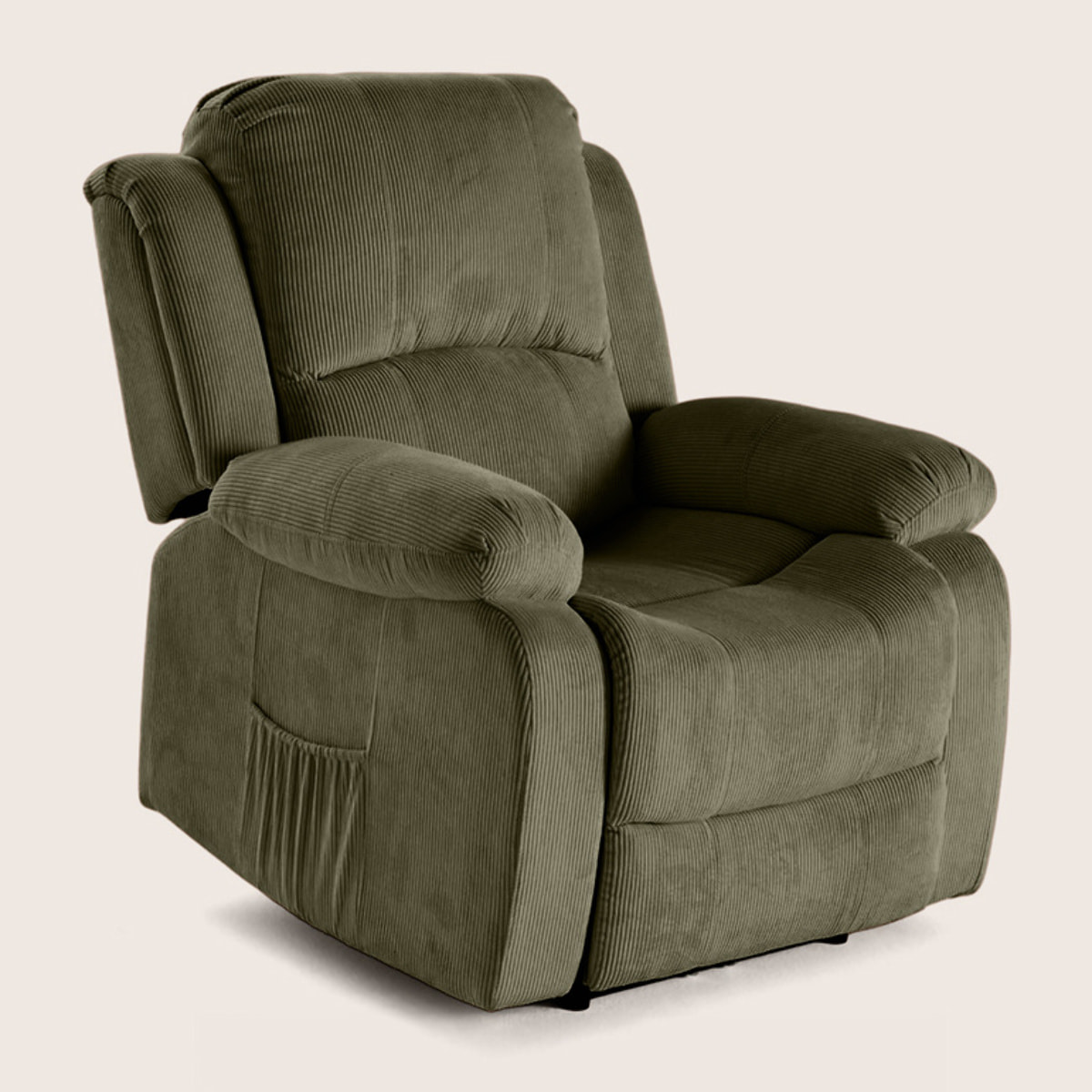 Armand - fauteuil relax électrique en velours côtelé - Vert