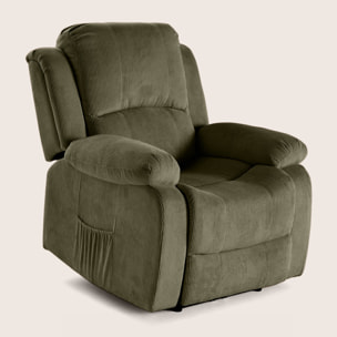 Armand - fauteuil relax électrique en velours côtelé - Vert