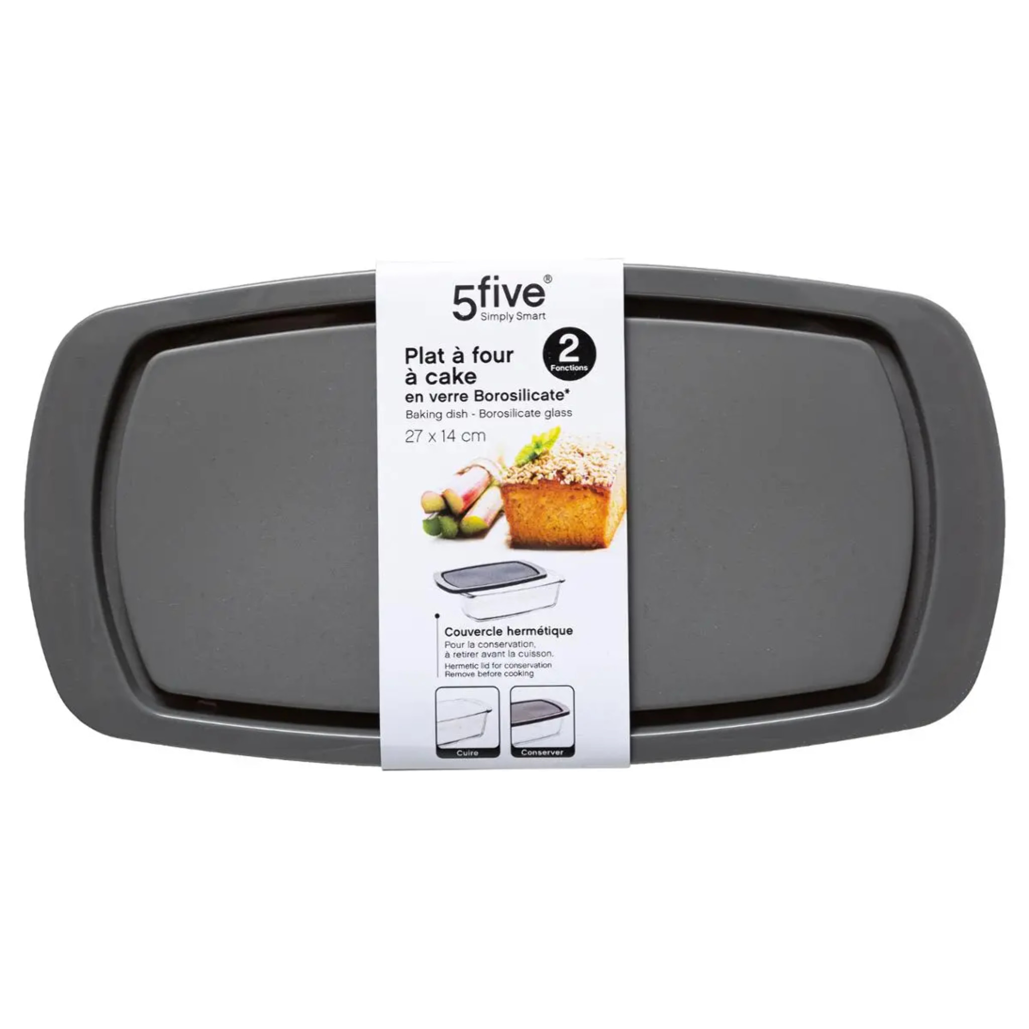 Plat à cake couvercle silicone 27x14cm "KeepEat"