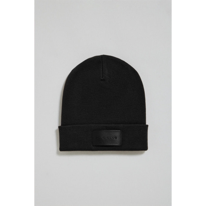 Gorro Vito negro con detalle de etiqueta Polo Club