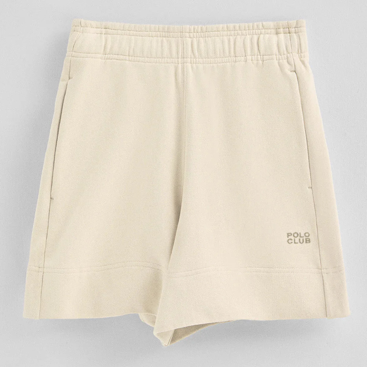 Pantaloncini in cotone ecrù con logo ricamato