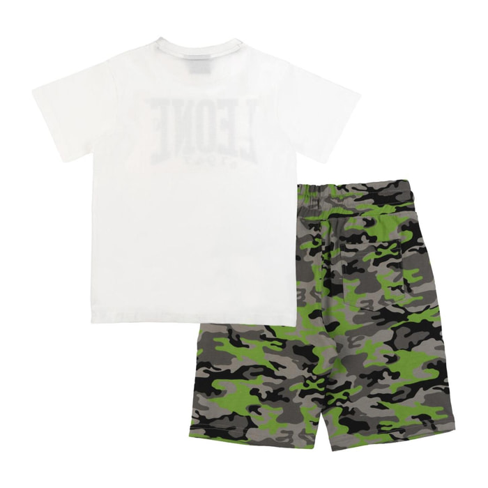 Set da bambino t-shirt + bermuda Military Fluo
