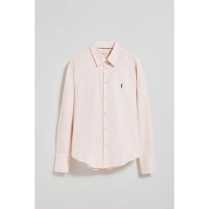 Camisa oxford rosa palo con logo bordado Rigby Go