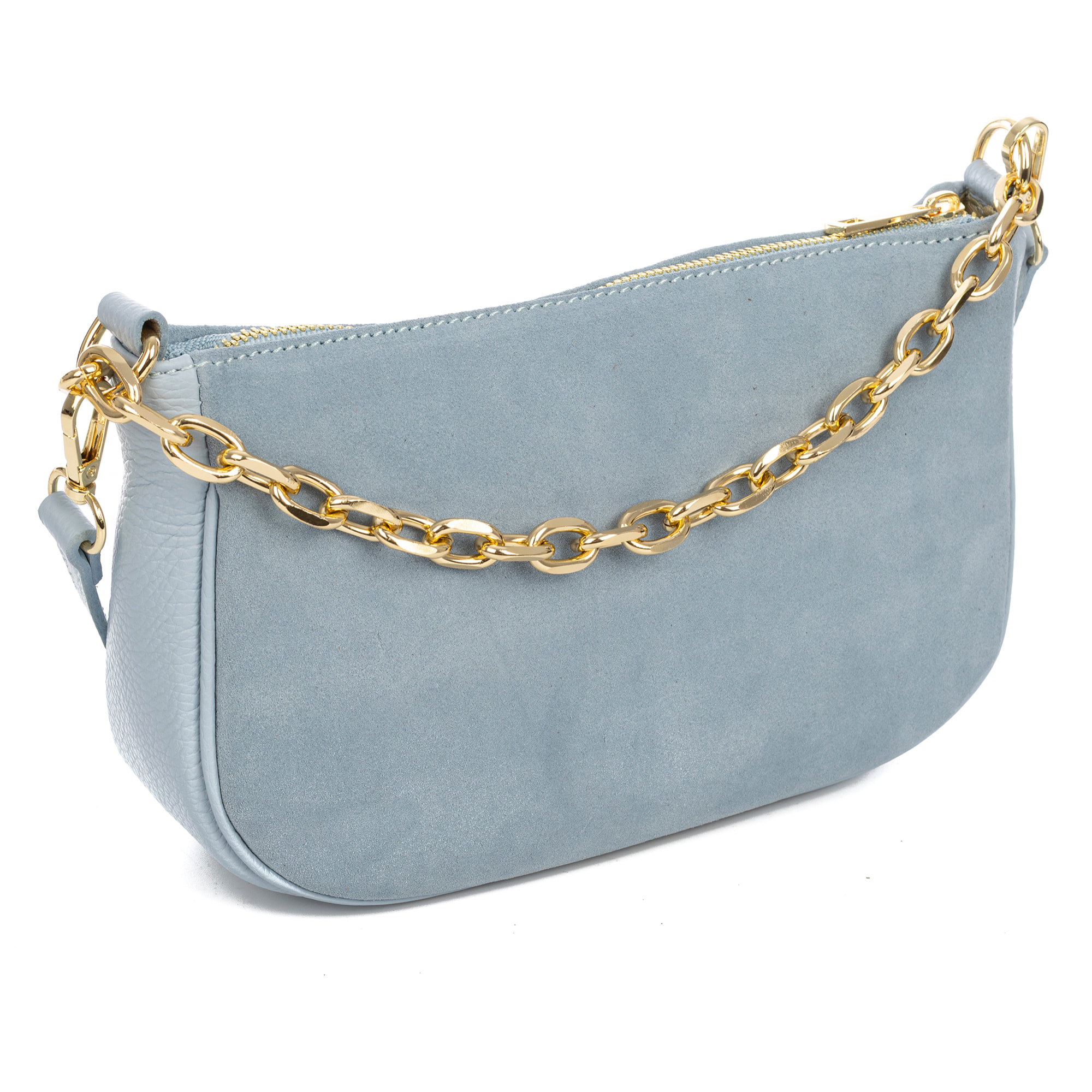 Avella bolso bandolera mujer, de piel auténtica Gamuza combinada con Dollaro.