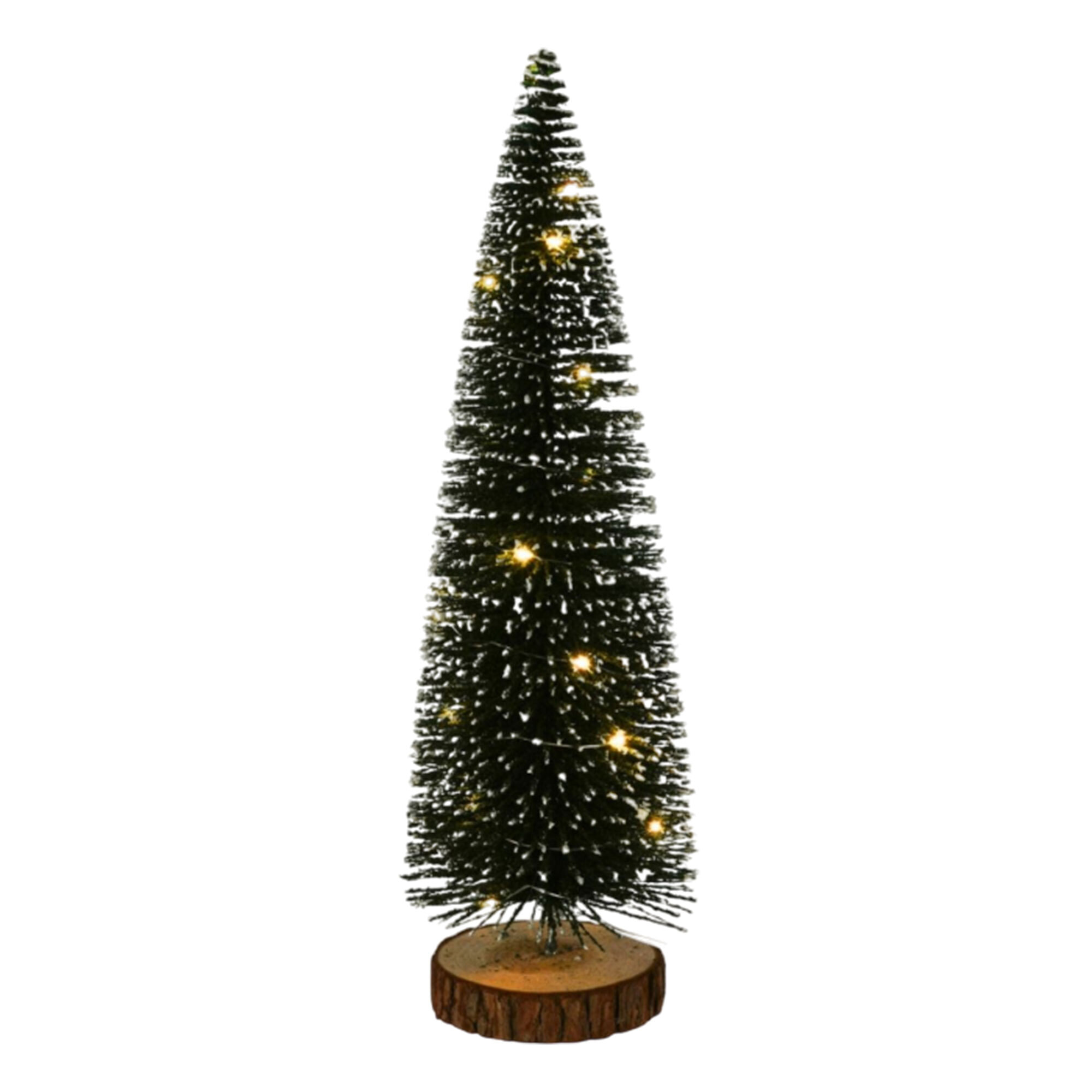 árbol navideño con 20 luces led blancas cálidas y temporizador - 14x14x41cm