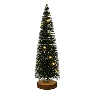 árbol navideño con 20 luces led blancas cálidas y temporizador - 14x14x41cm