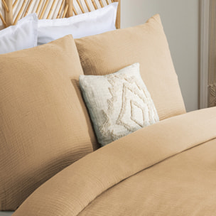 Parure de lit 3 pièces "Flora" gaze de coton lin 240x220cm