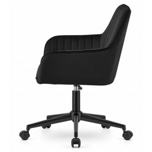 Poltrona da ufficio Roxy girevole in velluto nero