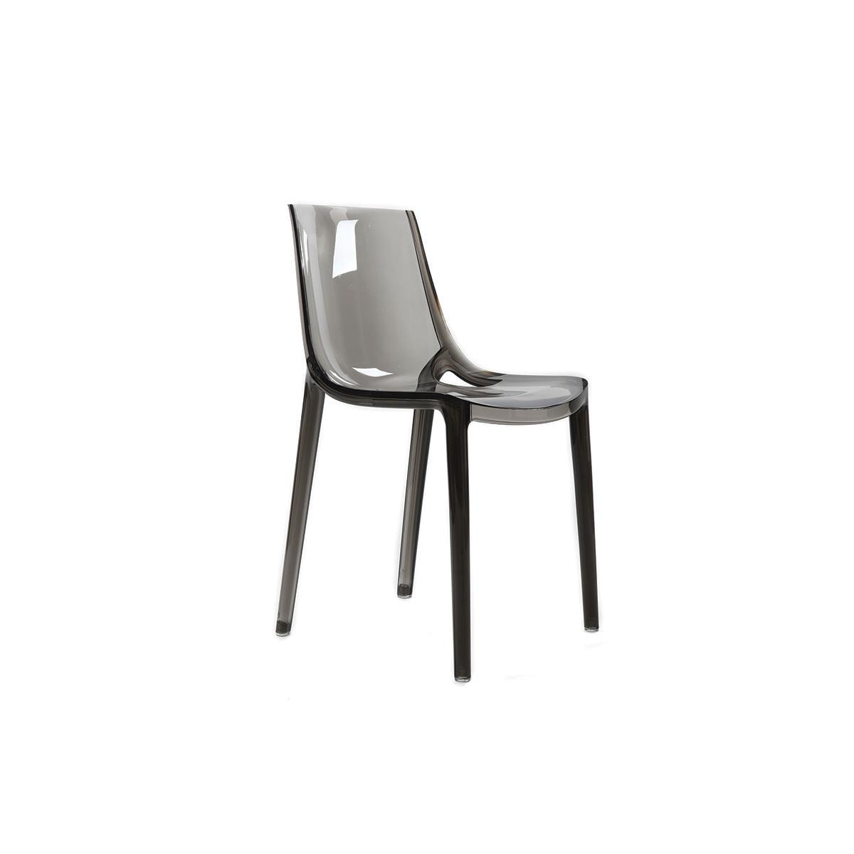Chaises design empilables gris clair intérieur - extérieur (lot de 2) ANNA  - Miliboo