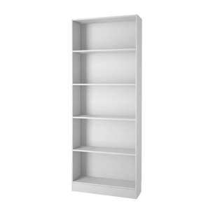 Libreria a cinque vani, colore bianco, cm 79 x 107 x 27