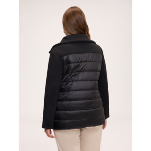 Fiorella Rubino - Plumífero bimaterial con cuello alto - Negro