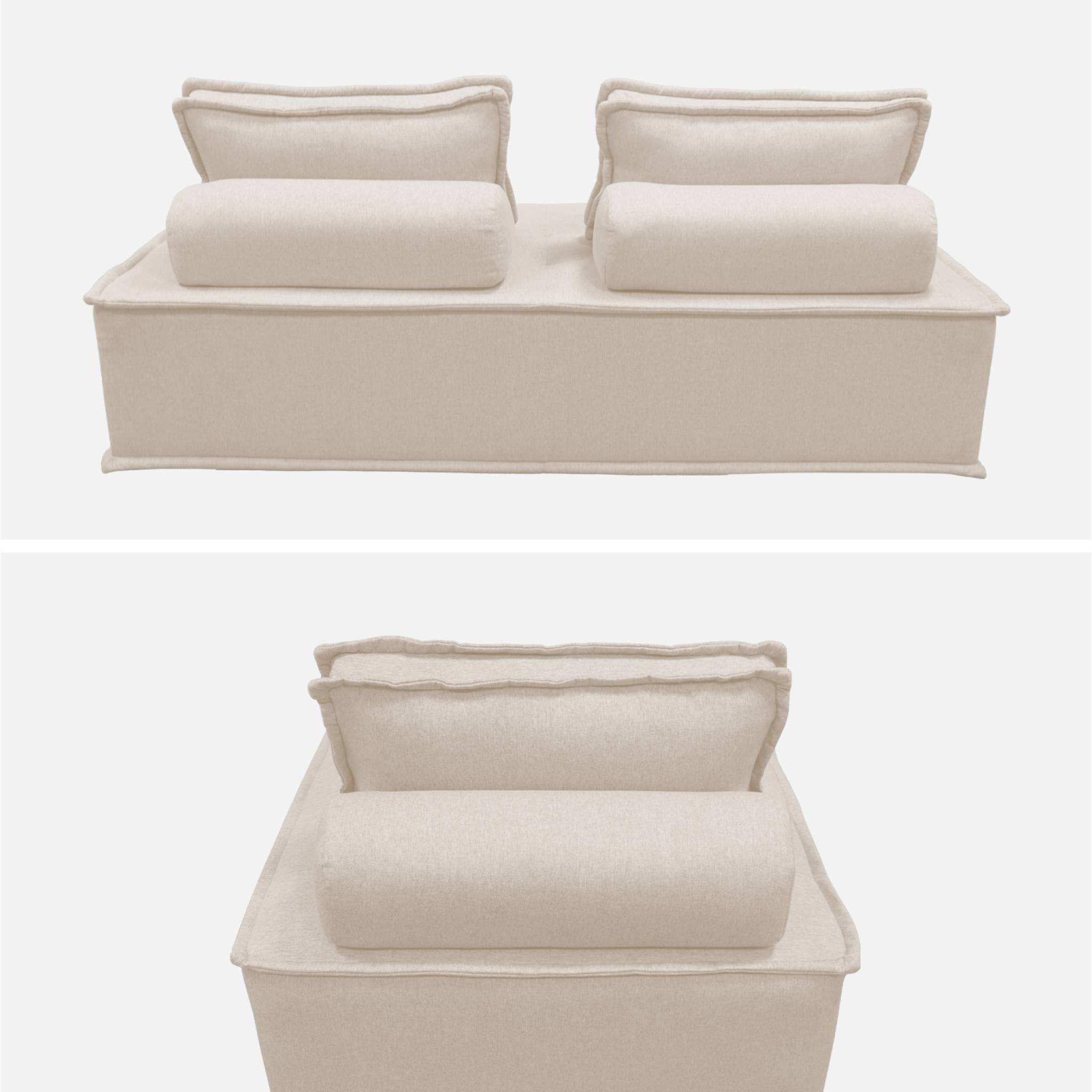 Ensemble chauffeuses DAO pour canapé modulable en tissu capitonné 3 places crème