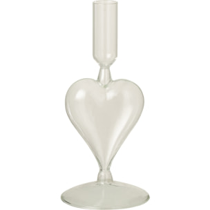 J-Line bougeoir Cœur - verre - transparent